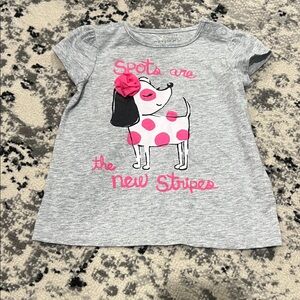 Carter's Gray Tee with Pink Dog Design